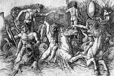 The Battle of Sea Gods (detail) by Andrea Mantegna