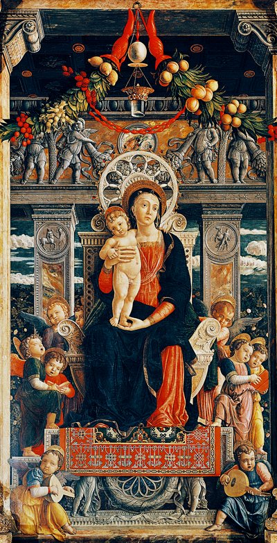 Virgin enthroned (detail) by Andrea Mantegna