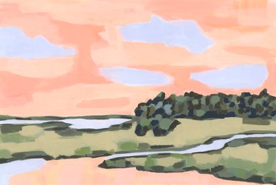 Peach Sky and Green Land, 2023 by Andrea Mejia