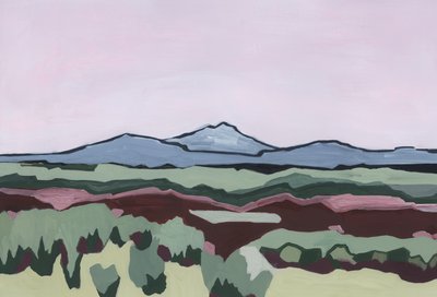 Pink Sky and Abstract Land, 2024 by Andrea Mejia