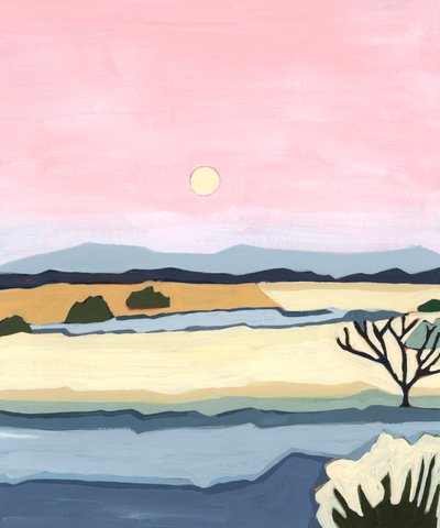 Pink Sunset over Villacuri, 2023 by Andrea Mejia