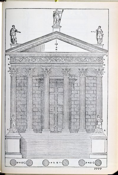 Elevation of the Temple of Nimes, illustration from a facsimile copy of 