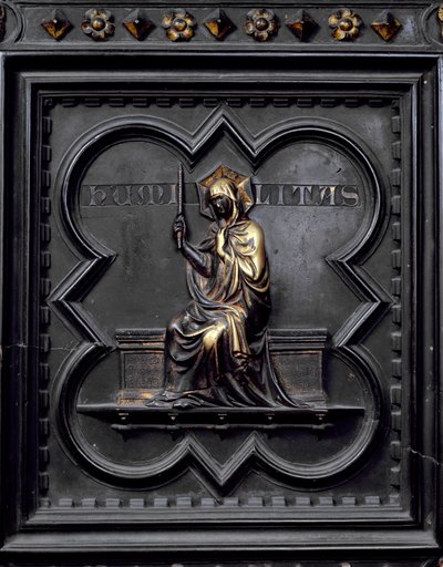 Humility, Panel D of the South Doors of the Baptistery of San Giovanni by Andrea Pisano