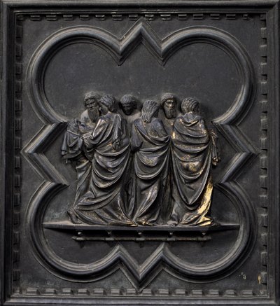 The Transportation of the Body of St John the Baptist, nineteenth panel of the South Doors of the Baptistery of San Giovanni, 1336 by Andrea Pisano