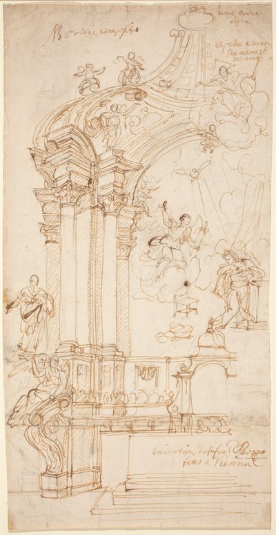 A Baldachin with a Painting of the Annunciation by Andrea Pozzo