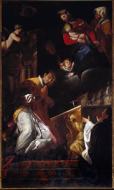 Representation of Saint Francis Borgia (1510-1572) Jesuit and Spanish Saint by Andrea Pozzo