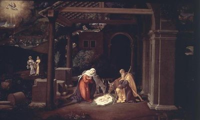 The Nativity and the Annunciation to the Shepherds by Andrea Previtali