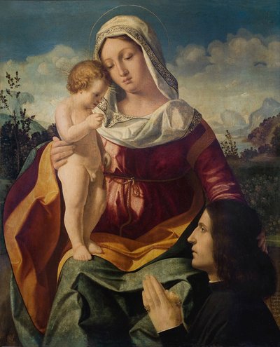 Virgin and child with a Donor by Andrea Previtali