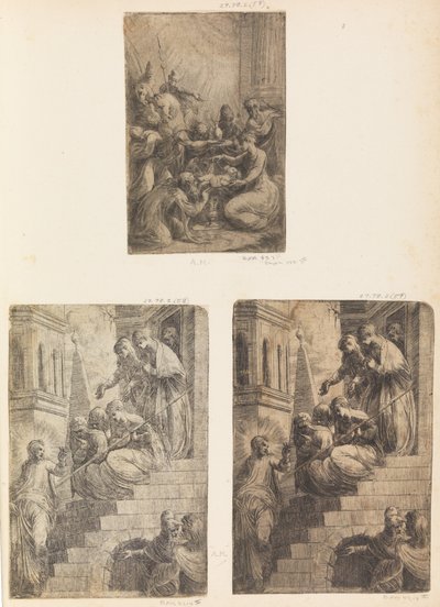 Adoration of the Magi, Christ and the Women on the Staircase by Andrea Schiavone