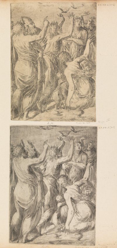 Moses Showing the Quails to the Israelites by Andrea Schiavone