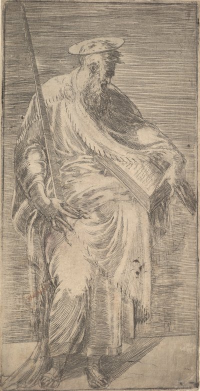 Saint Paul Holding a Sword and a Book, from Christ and the Apostles by Andrea Schiavone