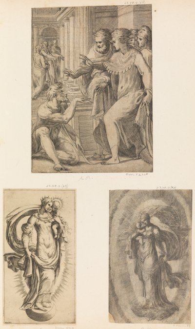 St. Peter and St. John Curing the Lame Man, Virgin and Child by Andrea Schiavone