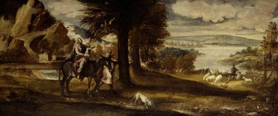 The Flight into Egypt, 1540-50 by Andrea Schiavone