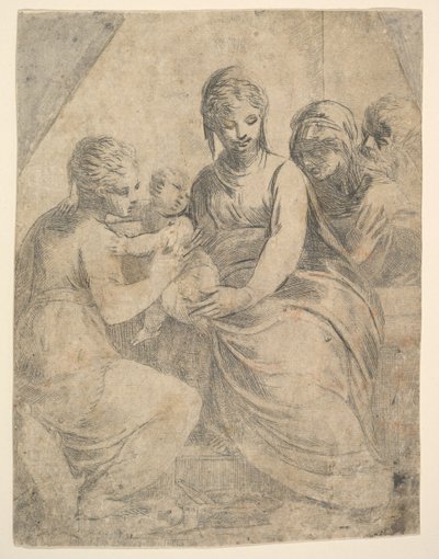 The Virgin and Child Accompanied by Saints by Andrea Schiavone