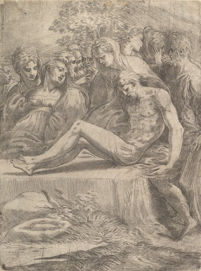The Lamentation over the Dead Christ by Andrea Schiavone