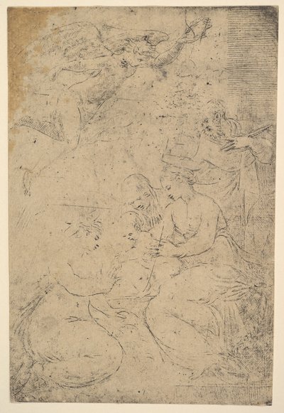 The Mystic Marriage of Saint Catherine by Andrea Schiavone