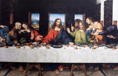 Abbey (Abdij van Tongerlo). Painting. Last Supper. 1506-1507. (Detail) by Andrea Solario