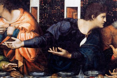 Abbey (Abdij van Tongerlo). Painting. Last Supper. 1506-1507. (Detail) by Andrea Solario