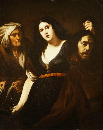 Judith holding the Head of Holofernes, Accompanied by a Maidservant by Andrea Vaccaro