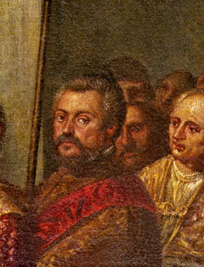 A Venetian senator (detail) by Andrea Vicentino