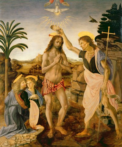 The Baptism of Christ by John the Baptist by Andrea and Vinci Verrocchio