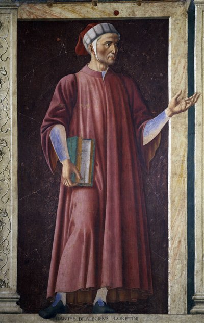 Dante Alighieri from the Villa Carducci Series of Famous Men and Women by Andrea del Castagno