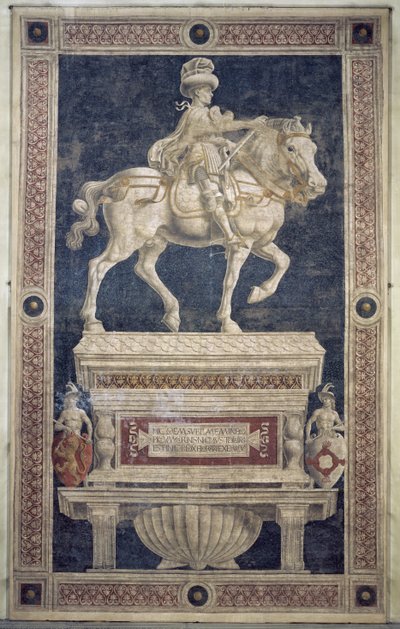 Equestrian Monument of Niccolo Marucci da Tolentino, 1456 by Andrea del Castagno