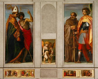 Altarpiece with The Four Saints: the Archangel, Michael, John Gualberto, Bernard, and John The Baptist, 1528 by Andrea del Sarto