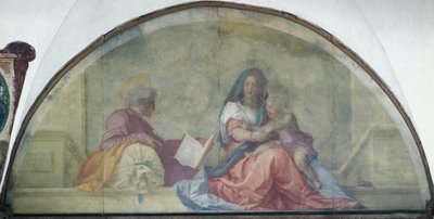 Lunette showing Madonna del Sacco by Andrea del Sarto