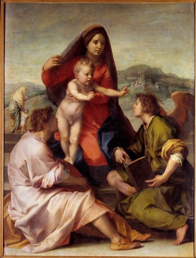 Madonna della Scala. Holy Family with an Angel by Andrea del Sarto