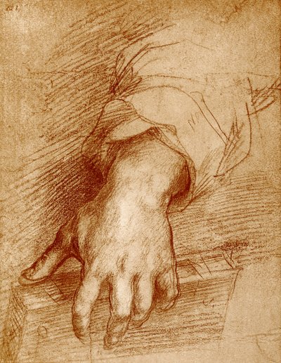 Madonna hand with book by Andrea del Sarto