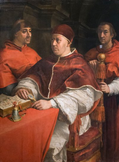 Portrait of Pope Leo X with Two Cardinals by Andrea del Sarto