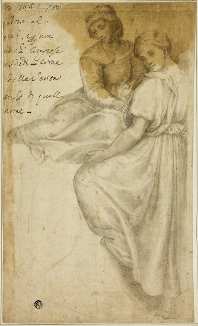 Saint Anne and Standing Woman with Salver by Andrea del Sarto