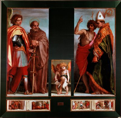 Saints Michael, John Gualbert, John the Baptist, Bernardo degli Uberti (detail) by Andrea del Sarto