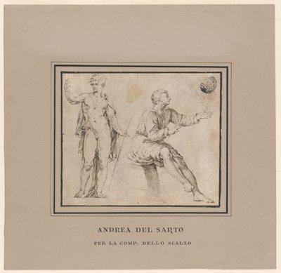 Sketches of a Nude Figure in Classical Pose and a Seated Figure by Andrea del Sarto