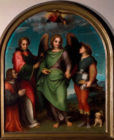 The Archangel Raphael, Saint Leonard, Tobie and the Sponsor Kneeling by Andrea del Sarto
