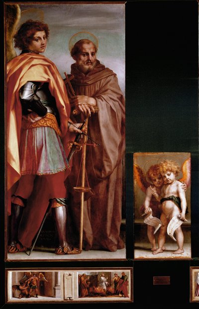 Vallombrosa Altarpiece: St Michael and Giovanni Gualberto, Side Panels by Andrea del Sarto