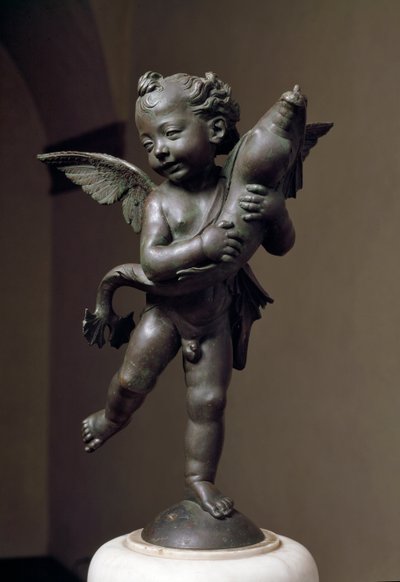Love with dolphin Bronze sculpture by Verrocchio by Andrea del Verrocchio