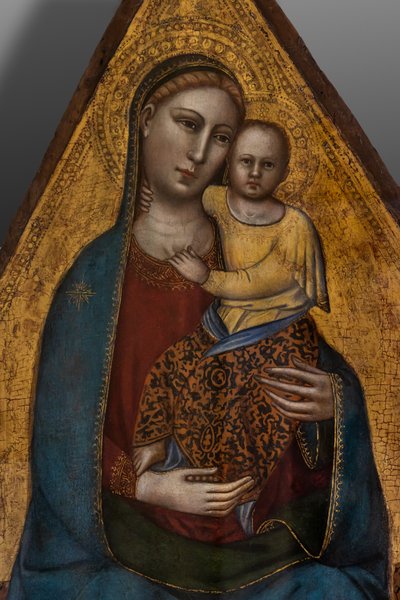 Enthroned Madonna and Infant Jesus by Andrea di Cione (attr.to) Orcagna
