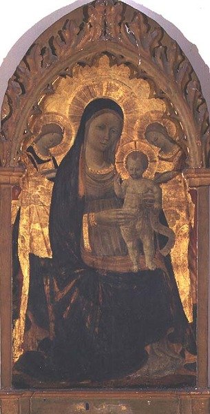 Madonna and Child with Two Angels by Andrea di Giusto Manzini