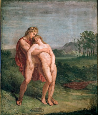 Apollo and Hyacinthos Fresco by Andrea Appiani. Milan, Pinacoteca di Brera by Andrea the Elder Appiani