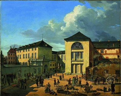The Academy Courtyard (The Old Academy in Düsseldorf) by Andreas Achenbach