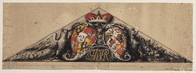 Heraldic Draft Embedded in a Triangular Pediment by Andreas Bodan II