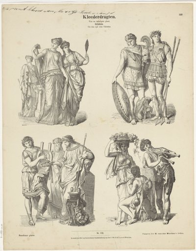 Costumes, Twenty-Fourth Plate, Greeks, From the Time Before Christ (Munchener Plates series) by Andreas C. Müller