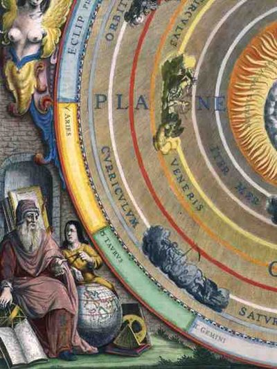 An Astronomer, detail from a map of the planets, from 