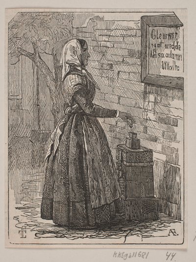 Give Willingly! A Girl by a Poor Box by Andreas Flinch