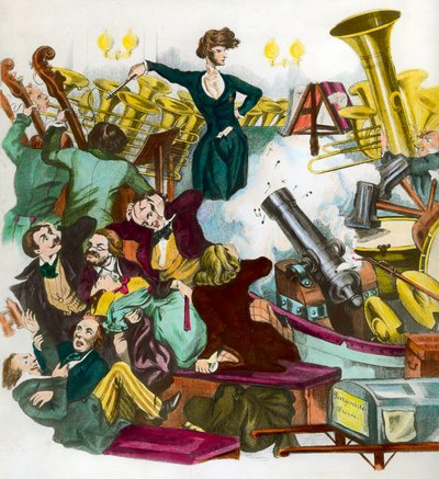 Satire by Hector Berlioz Conducting an Orchestra by Andreas Geiger
