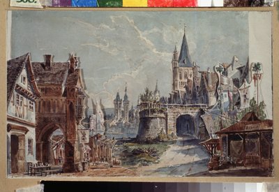 Preliminary Set Design for the Ballet Faust by Cesare Pugni by Andreas Leonhard Roller