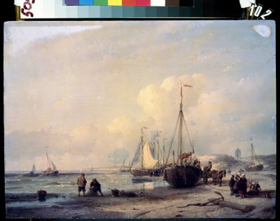 Sea landscape by Andreas Schelfhout
