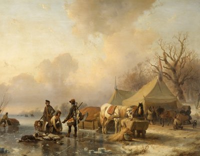 Winter Scene with Sleigh, 1840 by Andreas Schelfhout